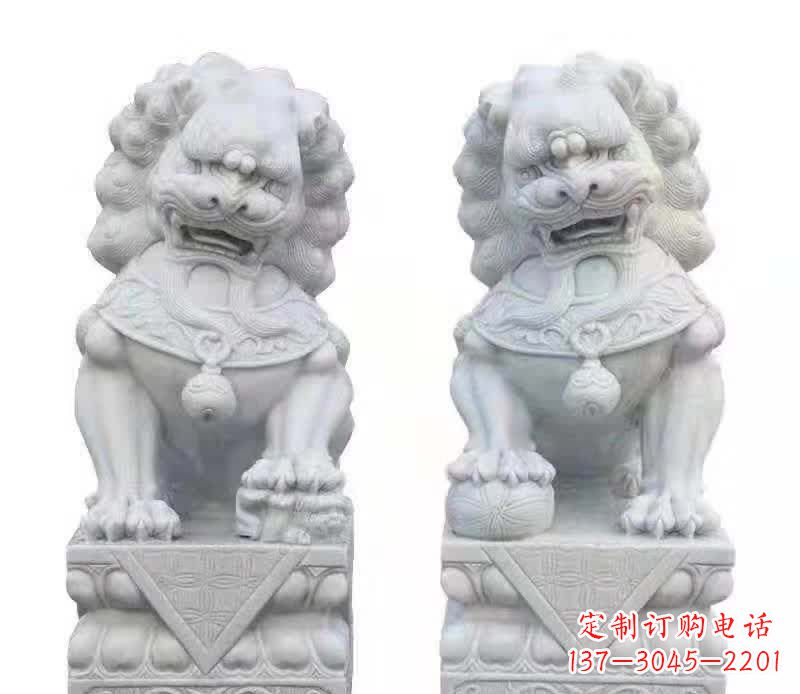 江西大理石狮子雕塑震撼视觉、传承文化