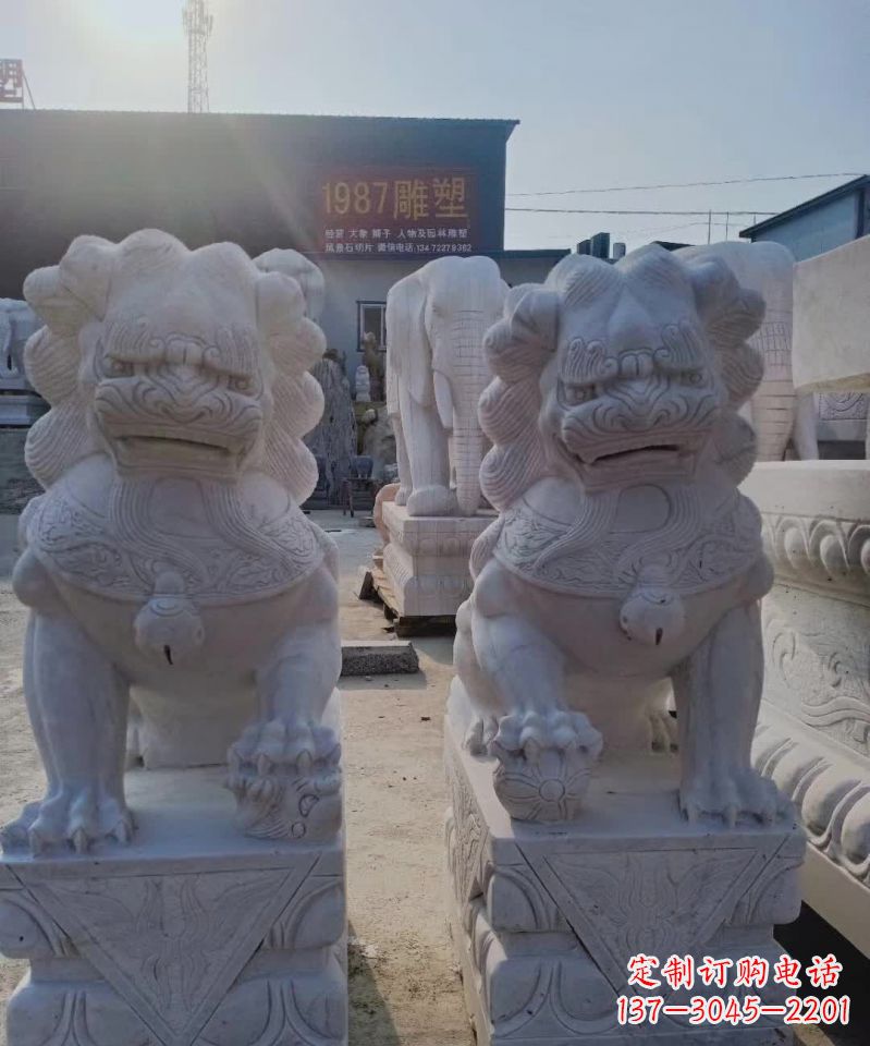 江西大理石狮子雕塑，象征威严
