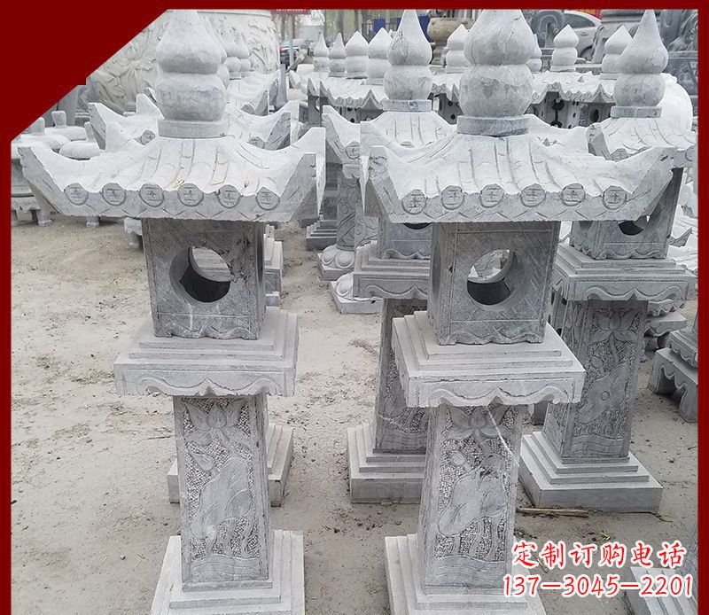江西精美大理石石灯笼雕塑