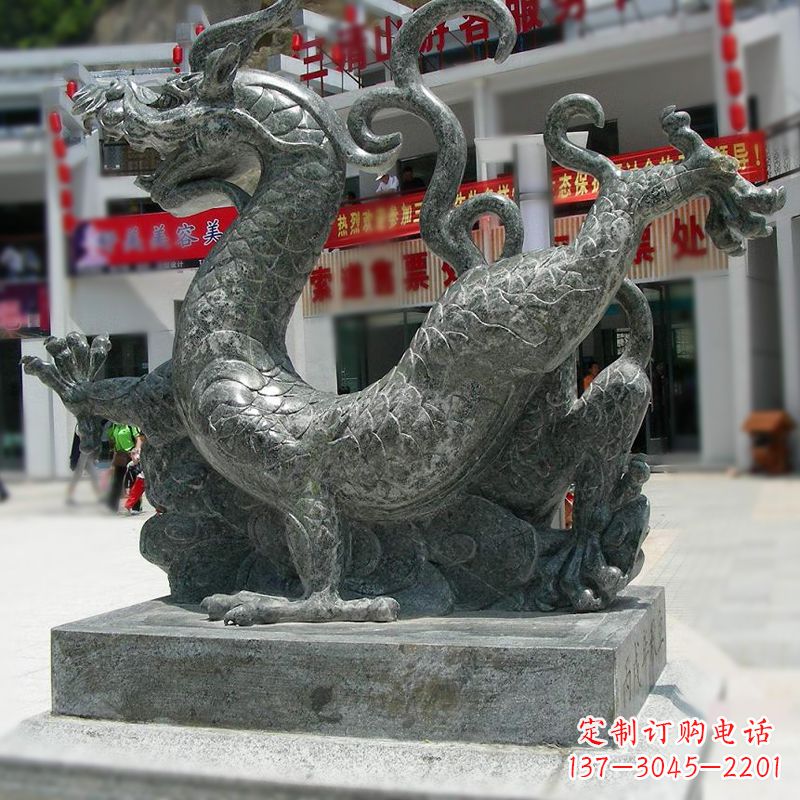 江西传统的象征——大理石青龙雕塑