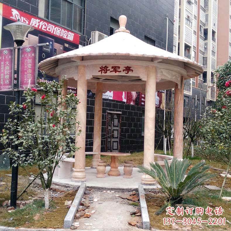 江西精美大理石凉亭雕塑