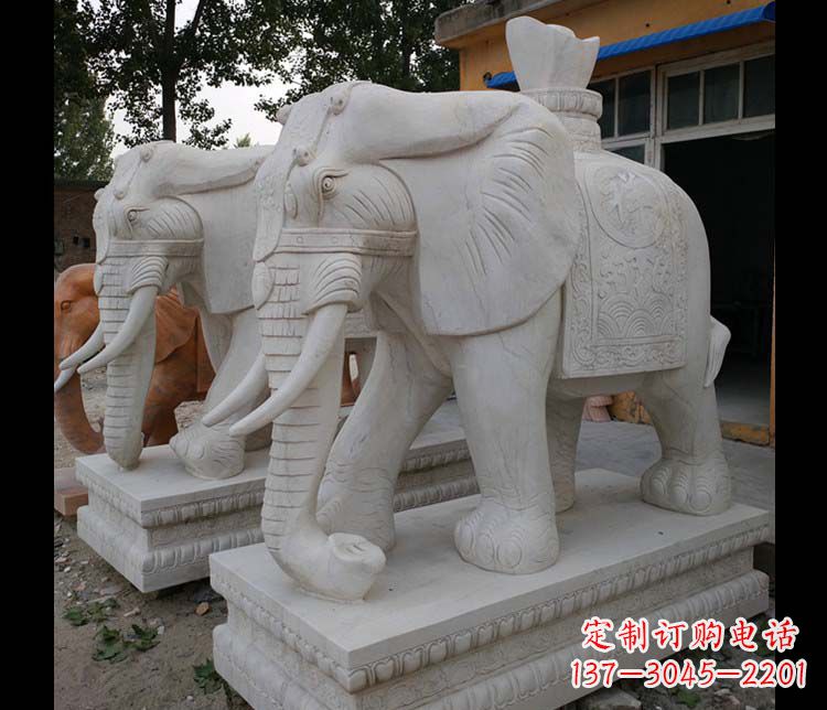 江西大理石大象雕塑,招财进宝