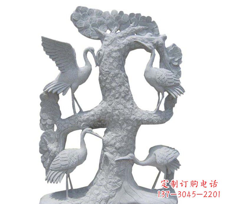 江西精美大理石松树雕塑