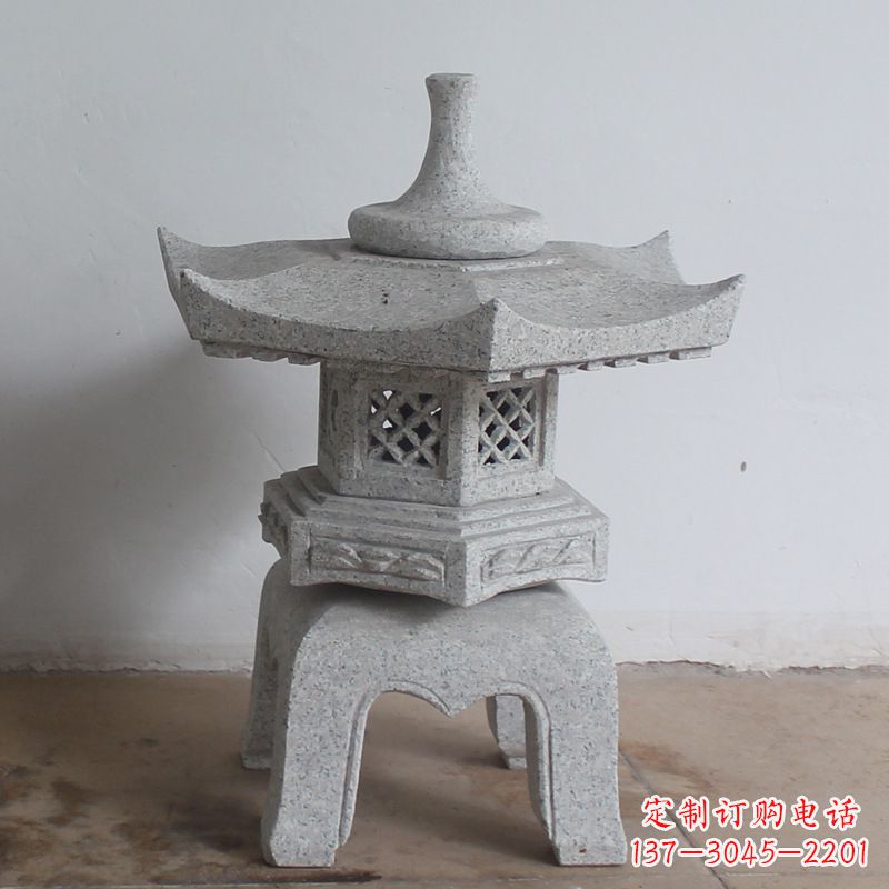 江西传统中式雕塑大理石石灯
