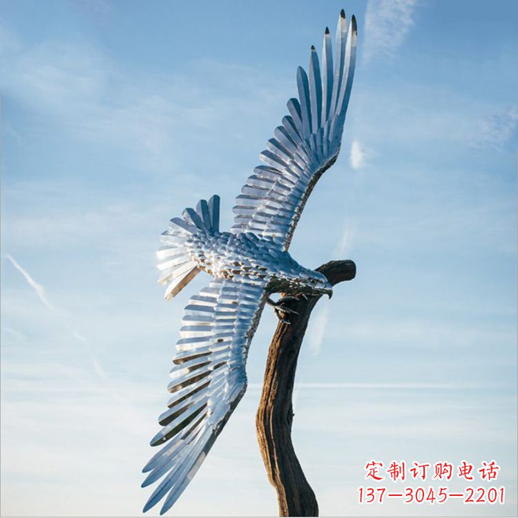 江西大鹏展翅老鹰不锈钢雕塑