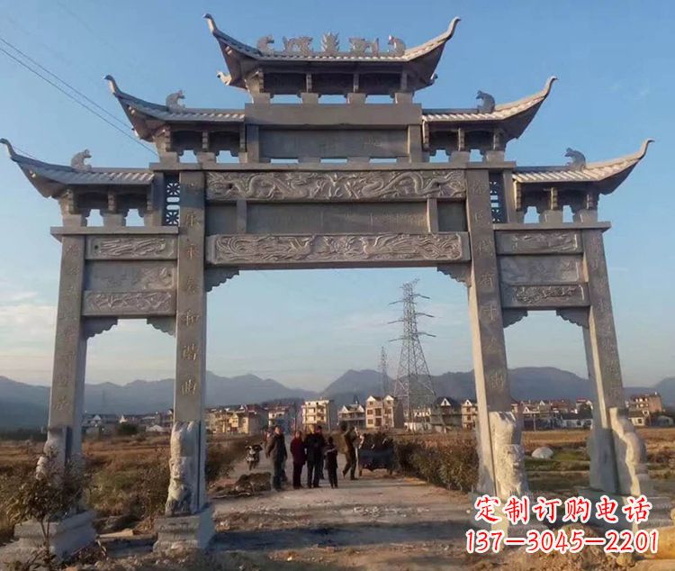 江西大石牌坊雕塑—中领雕塑定制专业