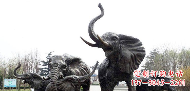 江西大象群铜雕景观