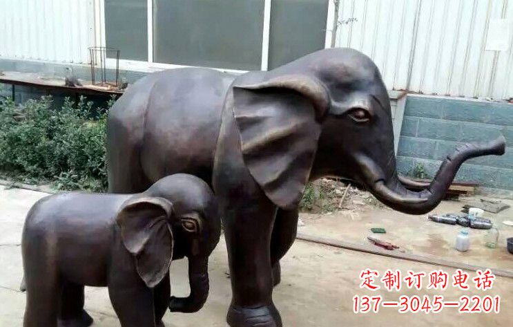 江西大象母子铜雕塑