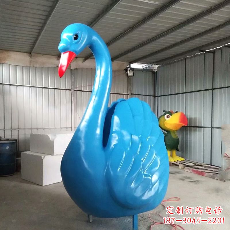 江西大型彩绘天鹅雕塑