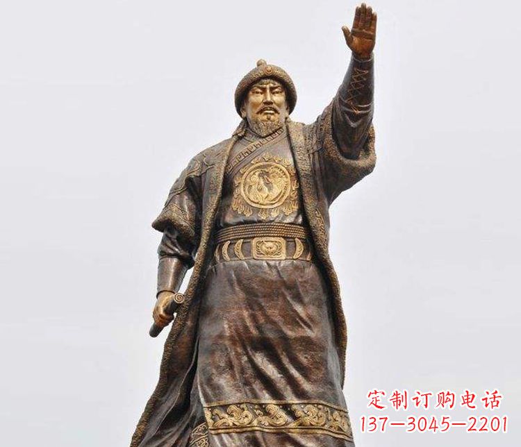 江西传承历史的风采成吉思汗铜雕
