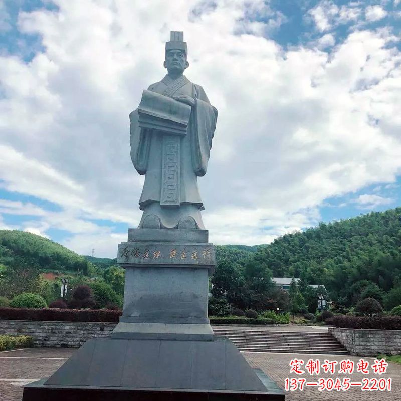 江西大型蔡伦石雕像-景区广场历史文化名人雕塑