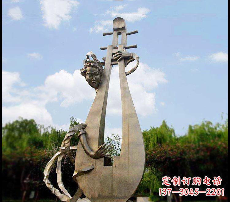 江西精美铜雕琵琶雕塑
