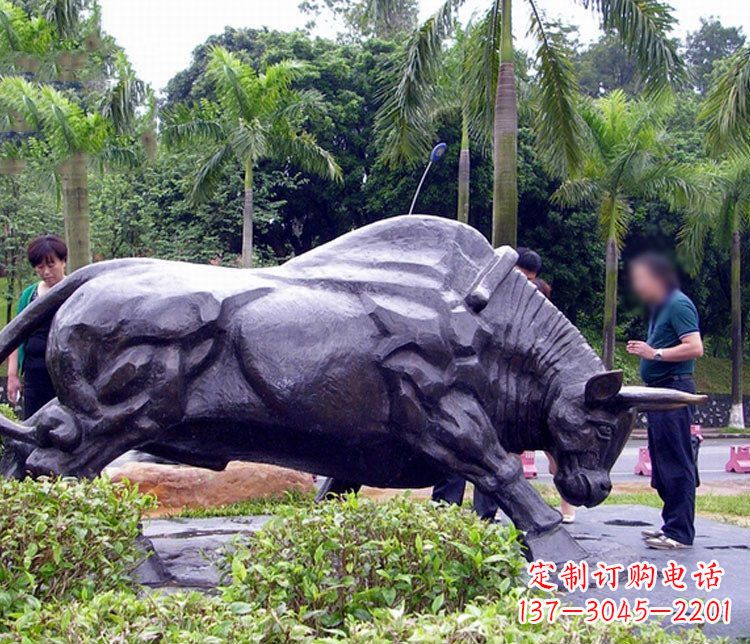 江西大型公园动物牛铜雕塑
