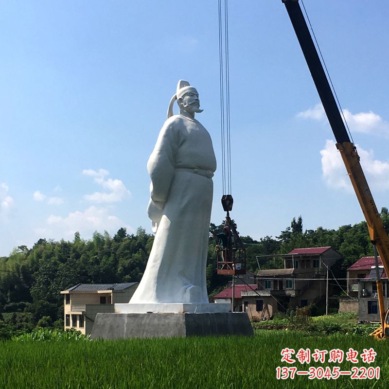 江西经典汉白玉诗仙李白石雕像