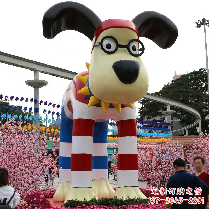 江西大型卡通狗雕塑-商场广场动物景观美陈