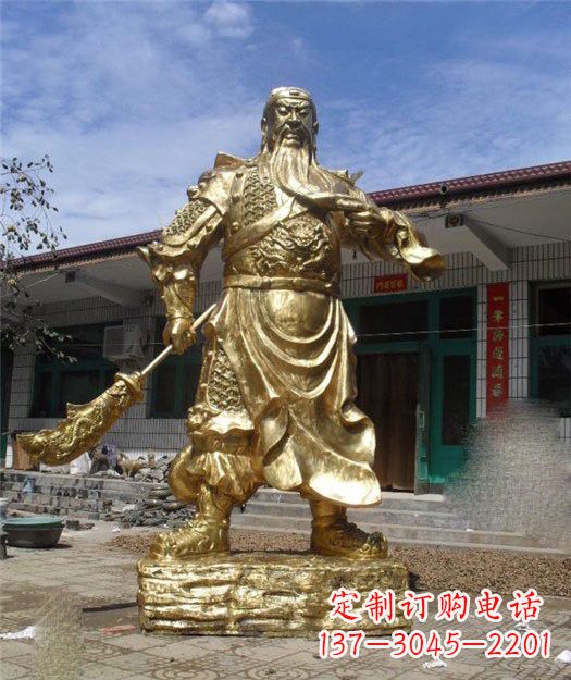 江西精美大型立式关公铜雕