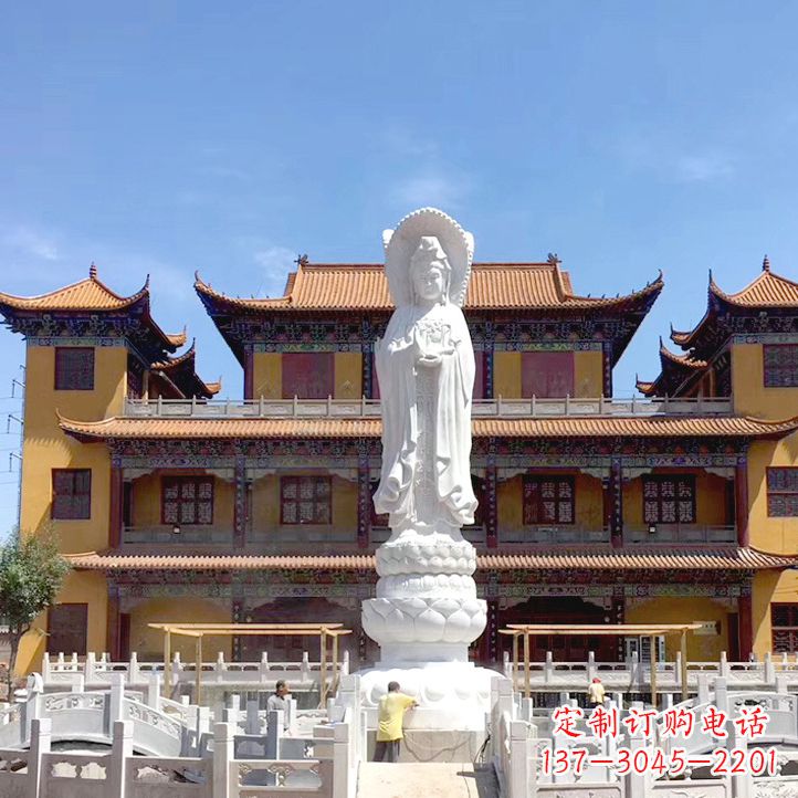 江西精美汉白玉观音石雕塑