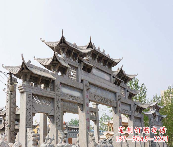 江西特大型五门石雕牌楼