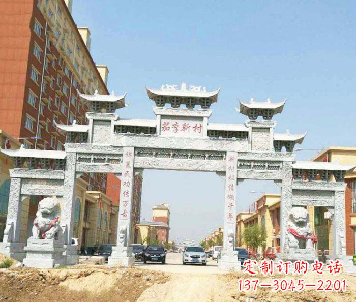 江西大型五门石雕牌楼