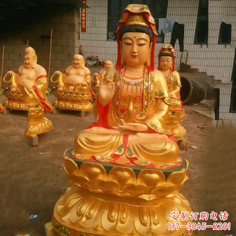 江西完美体现观音神性的铸铜观音雕塑
