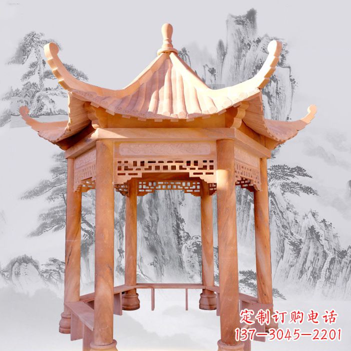 江西优雅大理石雕刻凉亭