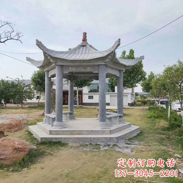 江西中领雕塑 | 六角石凉亭公园雕塑
