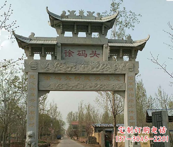 江西精美纯手工大理石牌坊雕塑