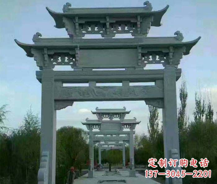 江西牌坊雕塑精美大理石雕塑艺术