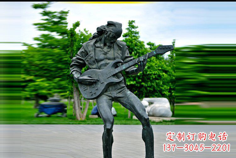 江西铜雕吉他景观雕塑