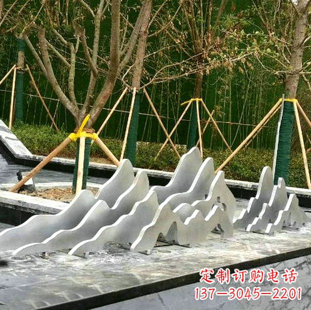江西高品质室外不锈钢假山雕塑