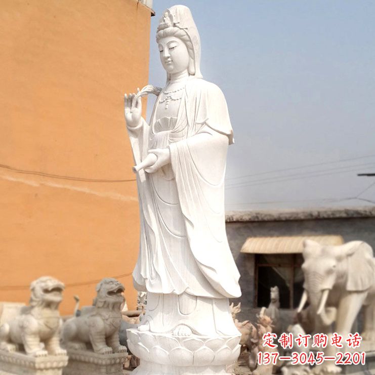 江西滴水观音汉白玉石雕佛像