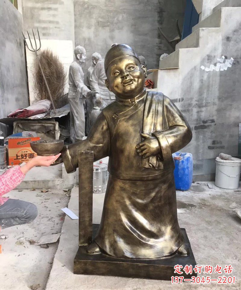 江西店小二铜雕——精美精致的人物雕塑