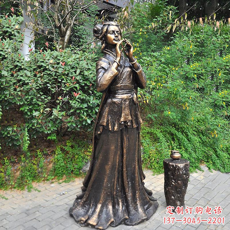 江西貂蝉铜雕塑公园古代美女人物雕塑