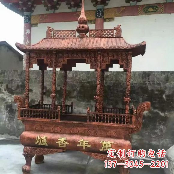 江西雕刻蝙蝠铜香炉