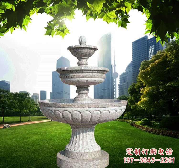 江西跌水盆石雕喷泉