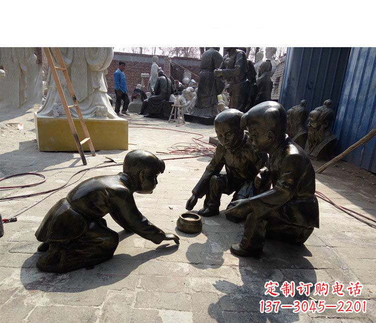 江西斗蛐蛐铜雕 儿童系列