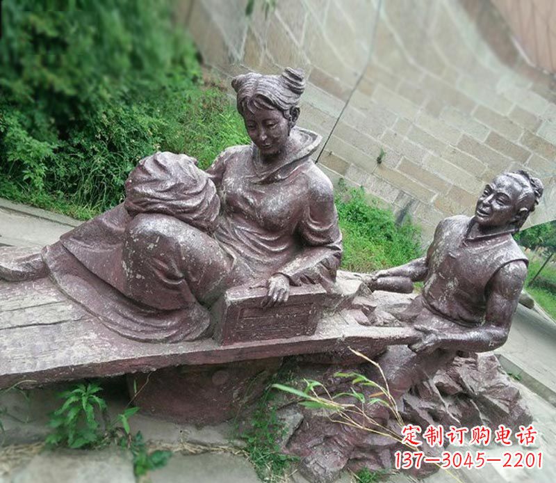 江西传统风格高雅的独轮车铜雕