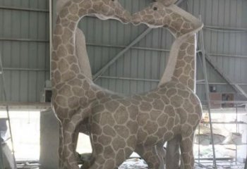 江西大理石艺术精美长颈鹿雕塑
