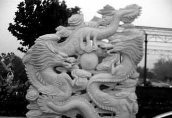 江西精美大理石双龙雕塑