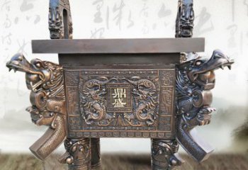 江西典雅双龙四龙铜鼎雕塑