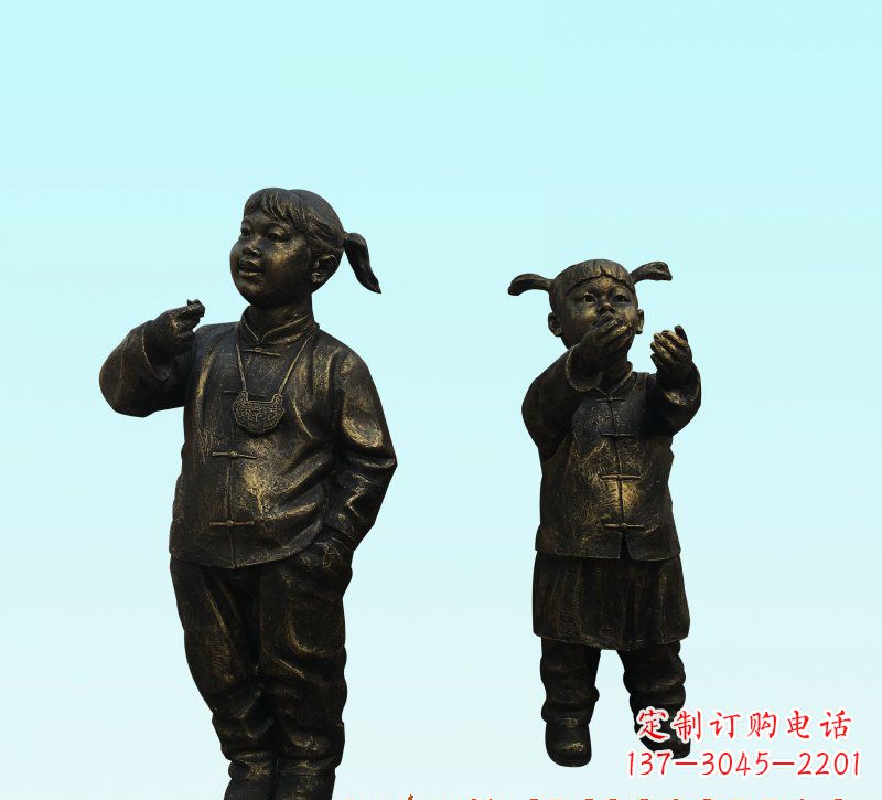 江西儿童人物铜雕