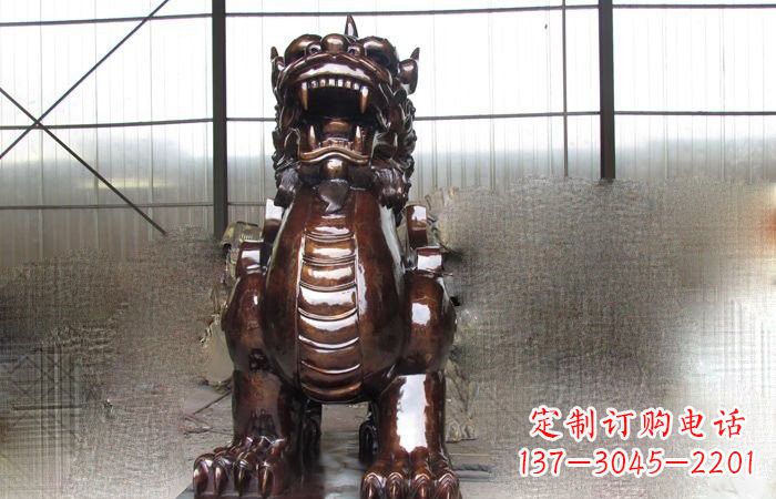 江西来自古老文化的獬豸铜雕