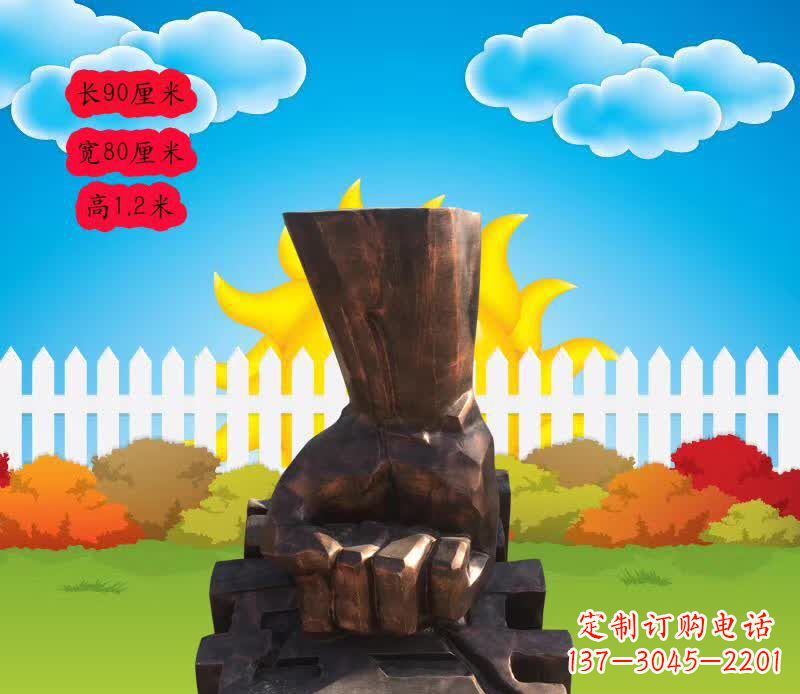 江西精美铜拳头雕塑