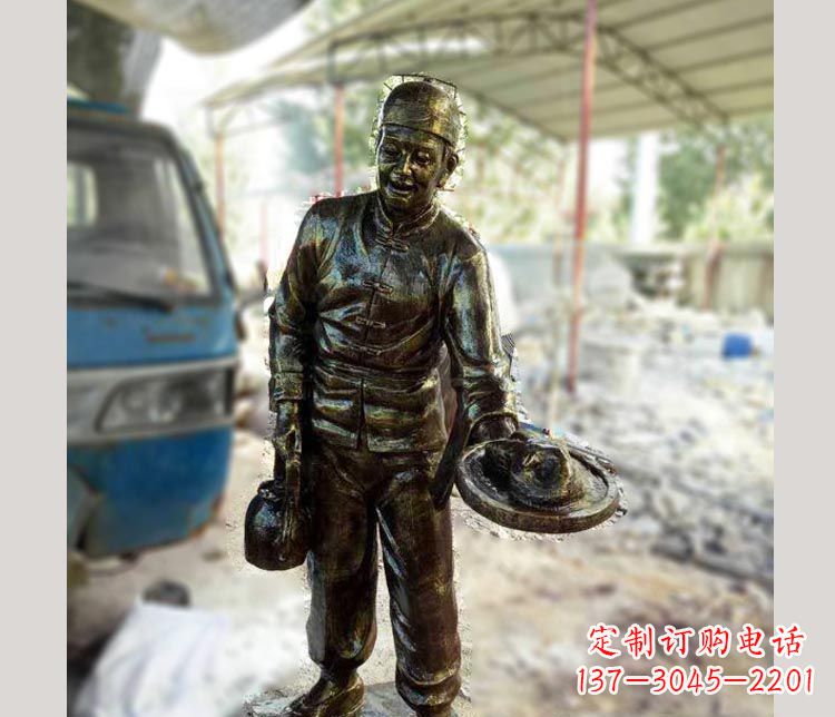 江西中领雕塑定制铜雕店小二雕塑