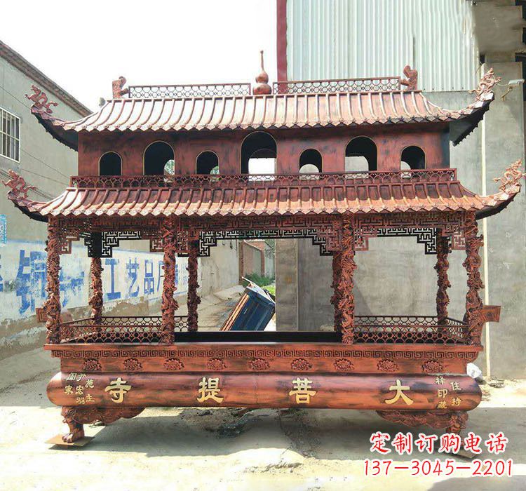 江西方形铜定制香炉雕塑