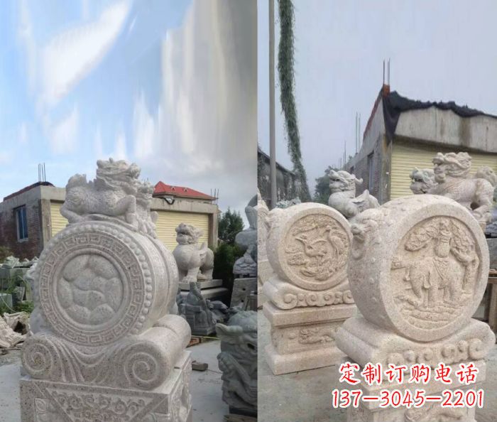 江西仿古抱鼓石门墩雕塑