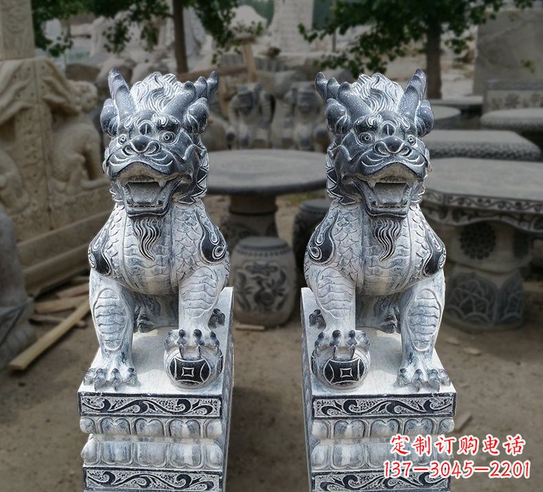 江西传统工艺仿古麒麟雕塑