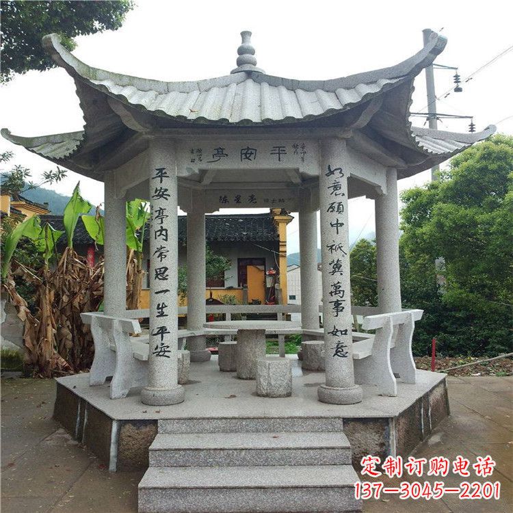 江西精美大理石凉亭雕塑