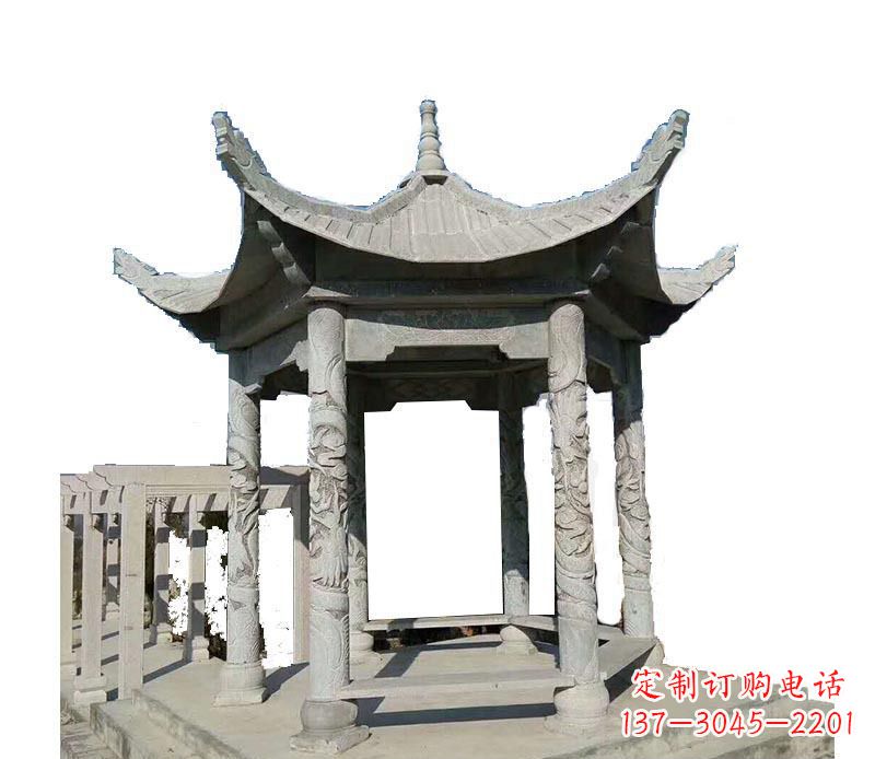江西传统风格凉亭石雕