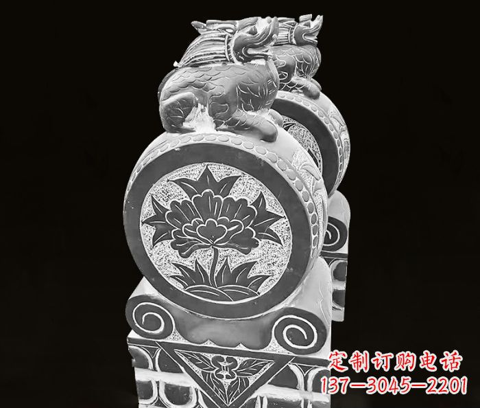 江西仿古麒麟抱鼓石镇宅石门墩